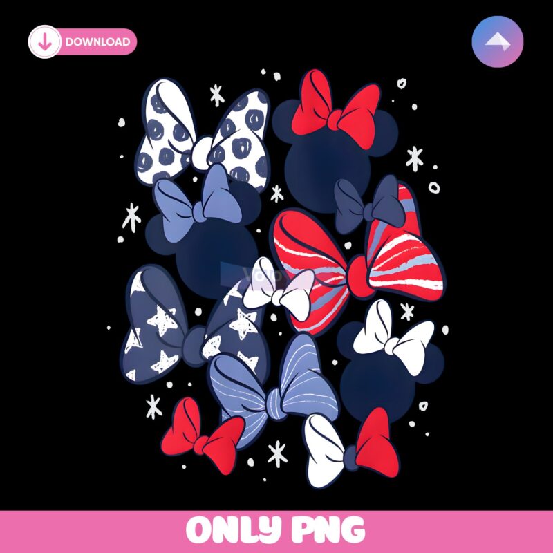 Minnie Mouse Bow Collection 4Th Of July Patriotic Disney Trip PNG