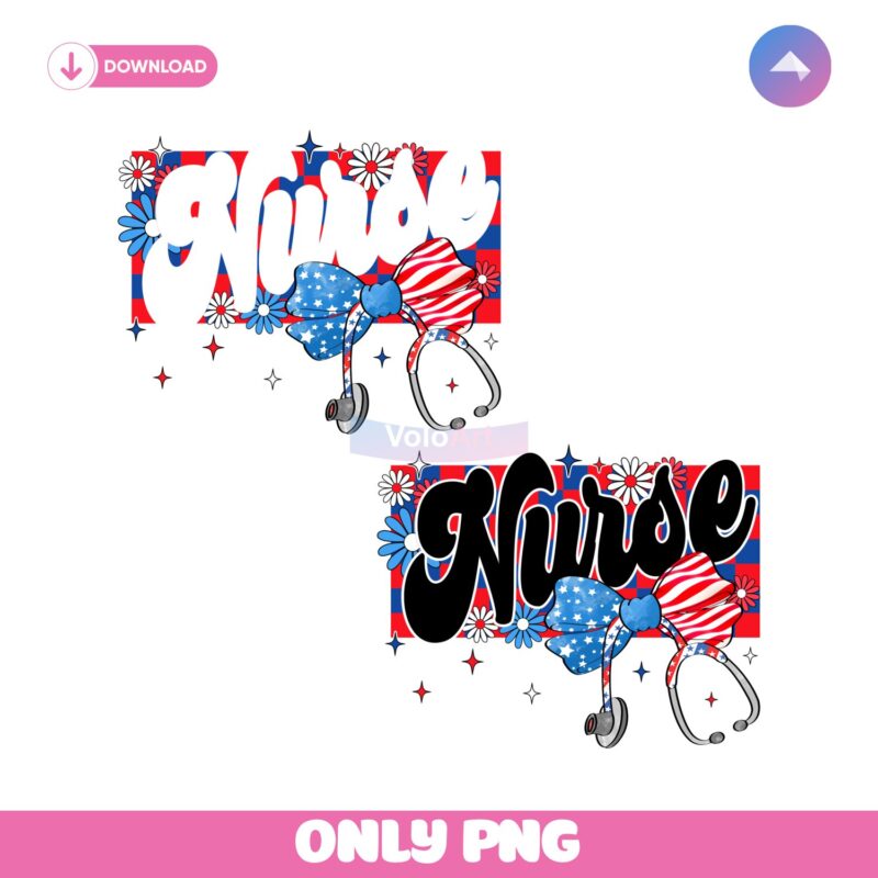 Nurse Checkered Coquette Bow PNG, Floral Nurse PNG, Nurse Flower PNG, 4Th Of July Nurse PNG, Nurse Groovy PNG, Patriotic Nurse PNG