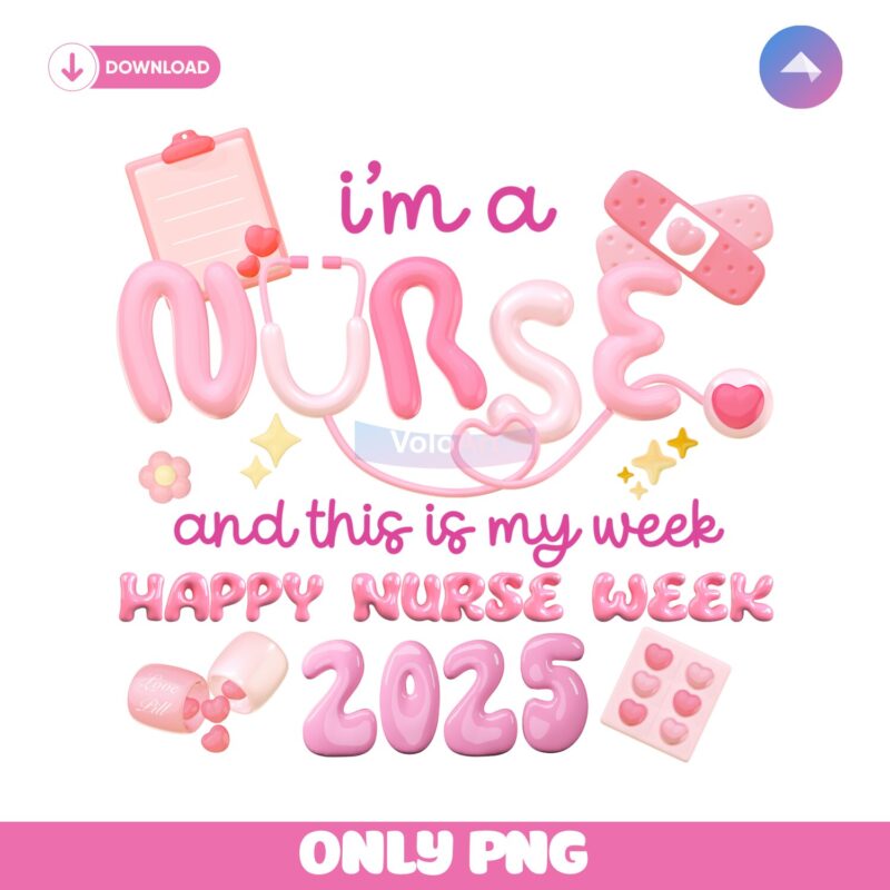 Nurse Week 2025 3D Pink Nurse Pride Retro Cute PNG