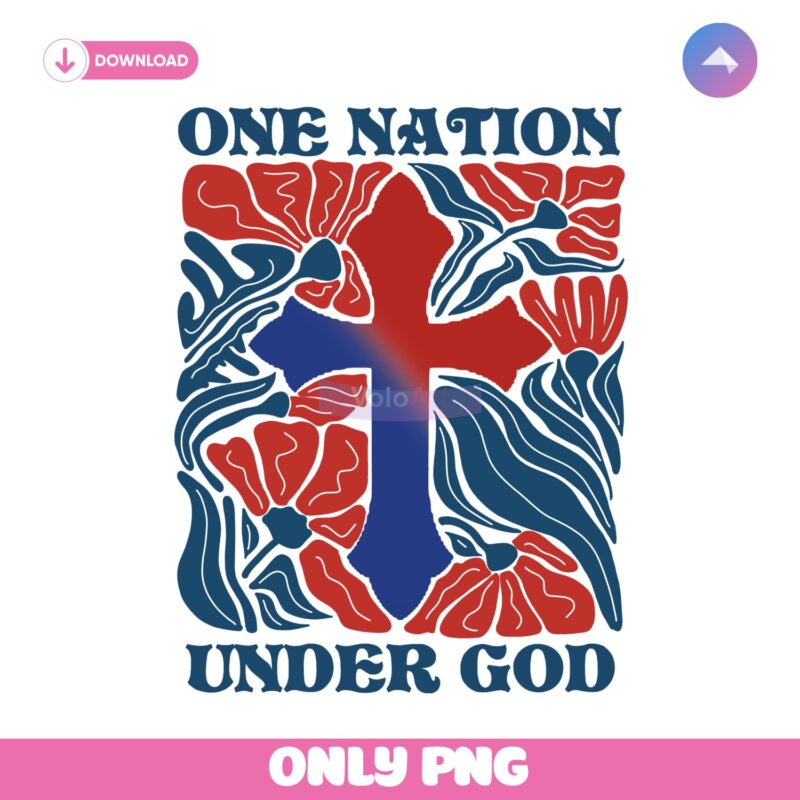 One Nation Under God Retro Christian Patriotic Usa PNG