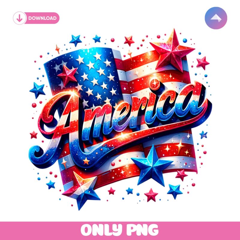 Patriotic America Flag Sublimation Design PNG