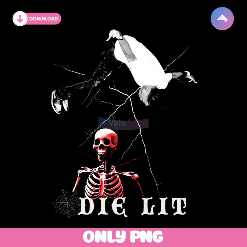 Playboi Carti Die Lit Skeleton Flip Pose Lightning PNG