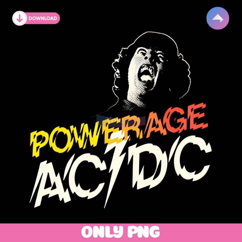 Powerage Angus Screaming Rock Star Ac Dc Style Vintage Band PNG