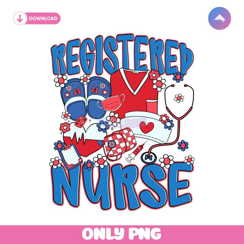 Registered Nurse Retro Patriotic Fourth Of July PNG