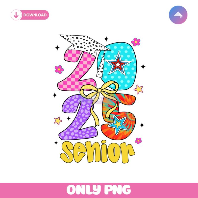 Retro Senior 2025 Graduation Class Of High School PNG