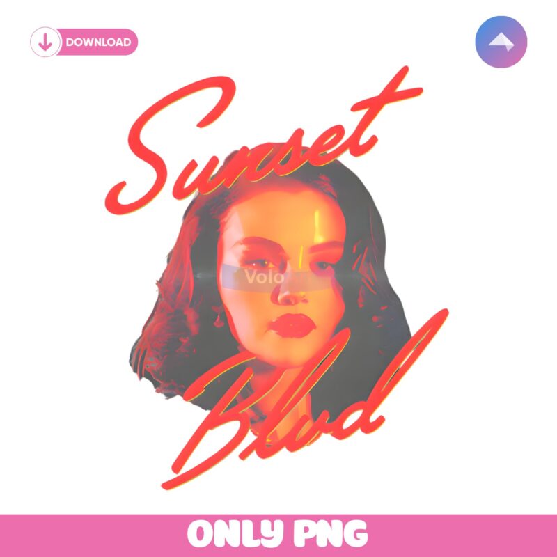 Selena Gomez Sunset Blvd Big Hard Heart Retro Graphic PNG
