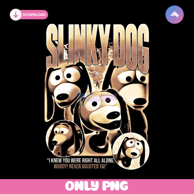 Slinky Dog Toy Story Disney Pixar Vintage Style PNG