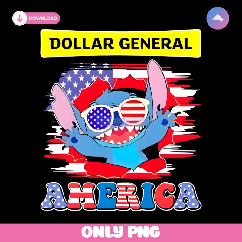 Stitch 4Th Of July America Flag Dollar General PNG
