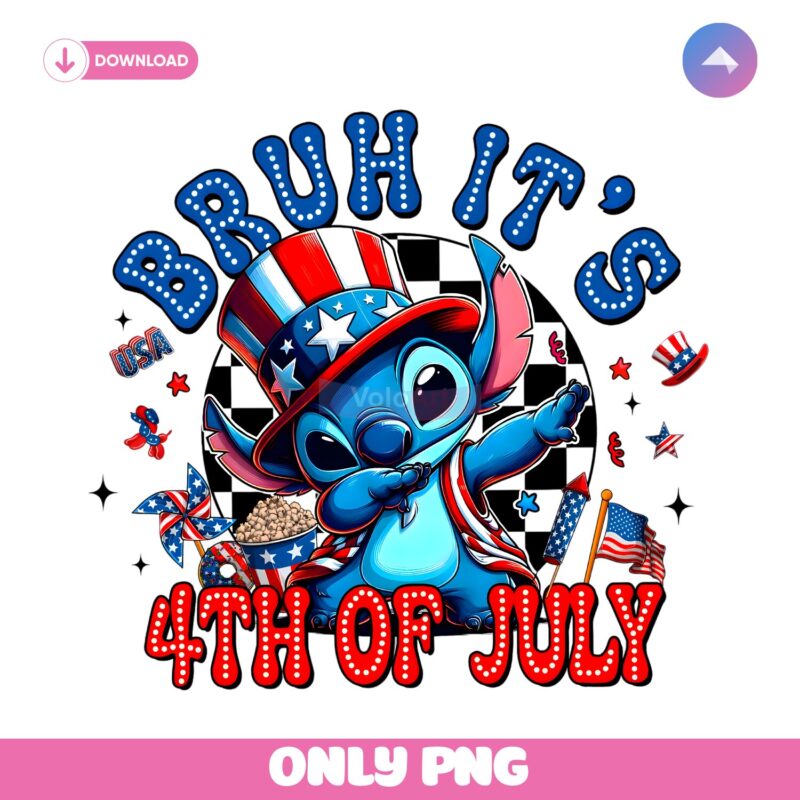Stitch Dab Pose 4Th Of July Independence Day Celebration PNG