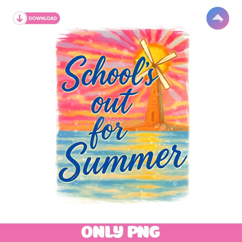 Sunset Schools Out For Summer Last Day Of School PNG