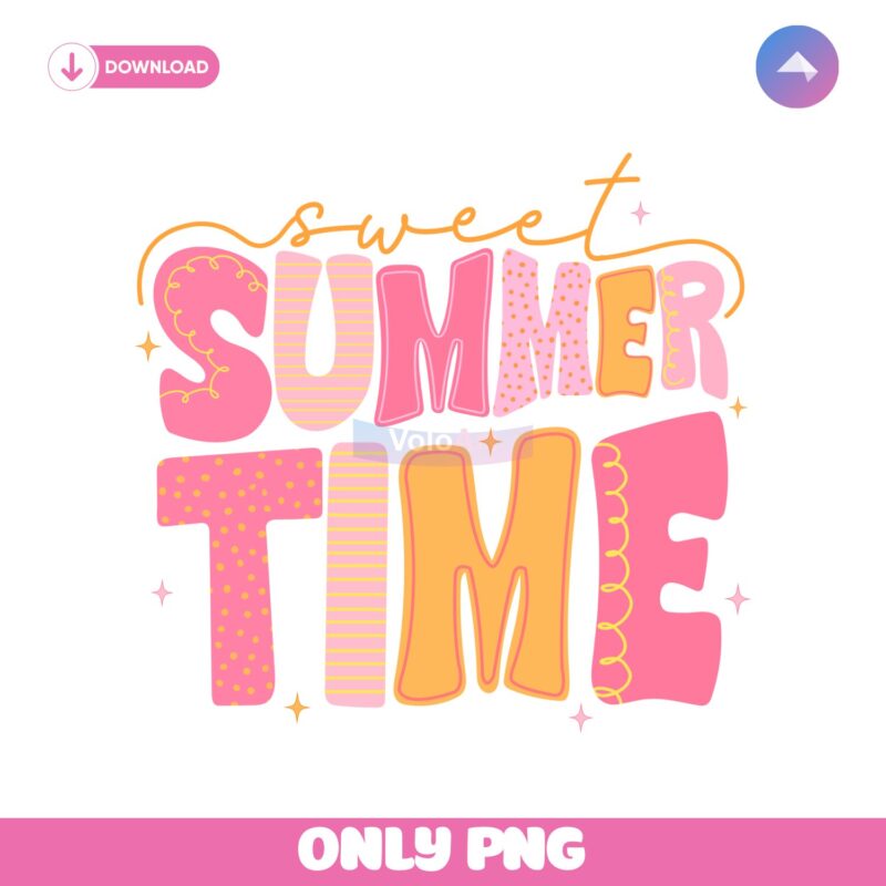 Sweet Summer Time Trendy Groovy Sunshine Spring Vibes PNG