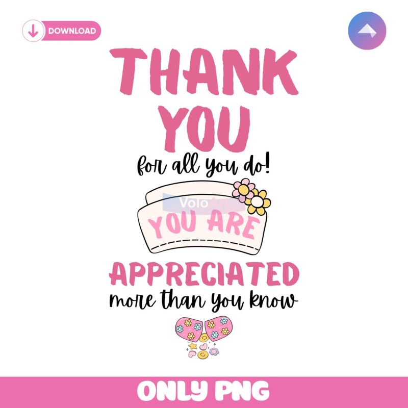 Thank You Nurse Gift Tag Editable PNG