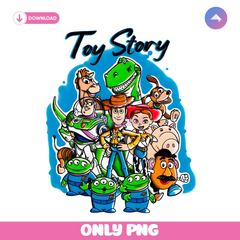 Toy Story Cartoon Style Group Characters PNG
