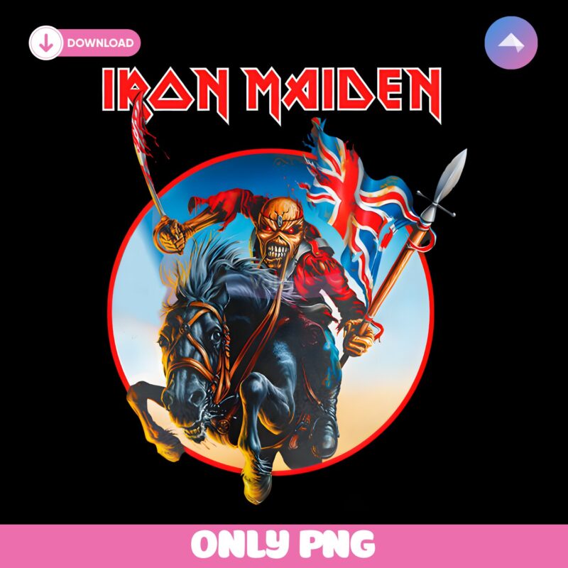 Trooper Warrior On Horse Iron Maiden Vintage Heavy Metal PNG