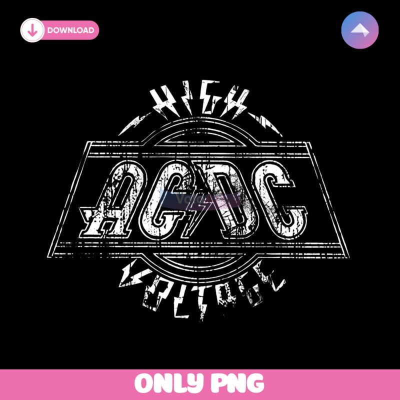 Vintage Acdc High Voltage 1975 Australia Rock Tour PNG