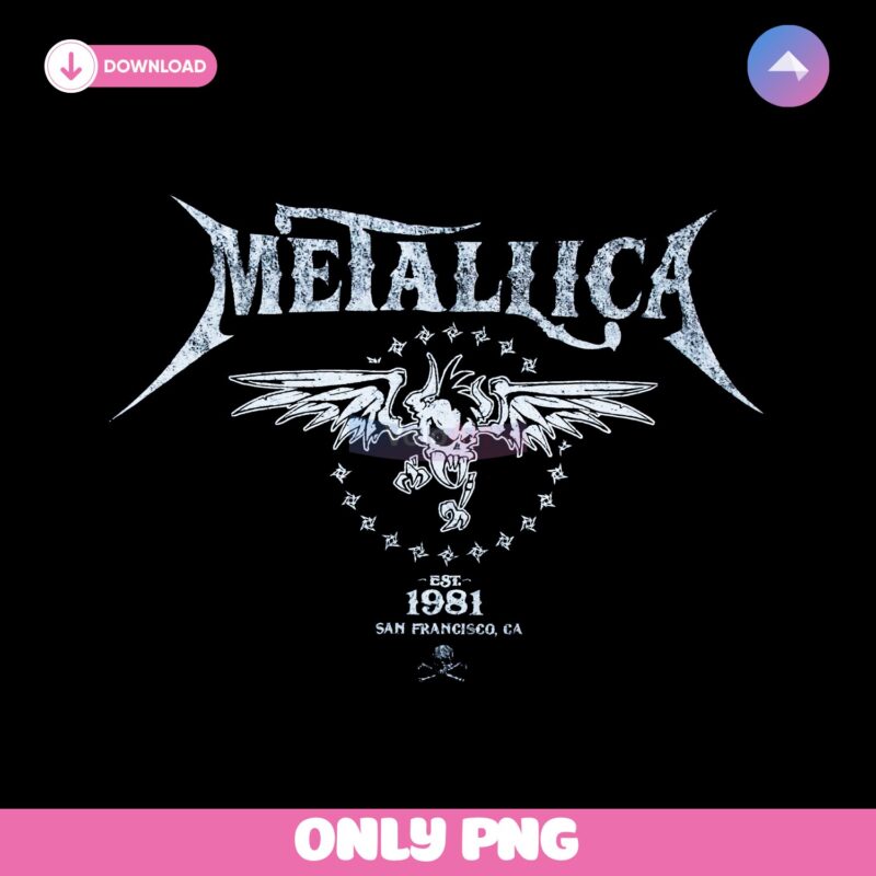 Vintage Metallica Est 1981 San Francisco Eagle Logo PNG