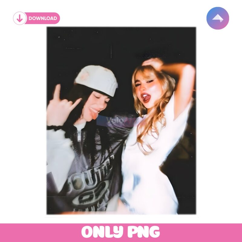 Billie Eilish Sabrina Carpenter Party Friends Retro Aesthetic PNG