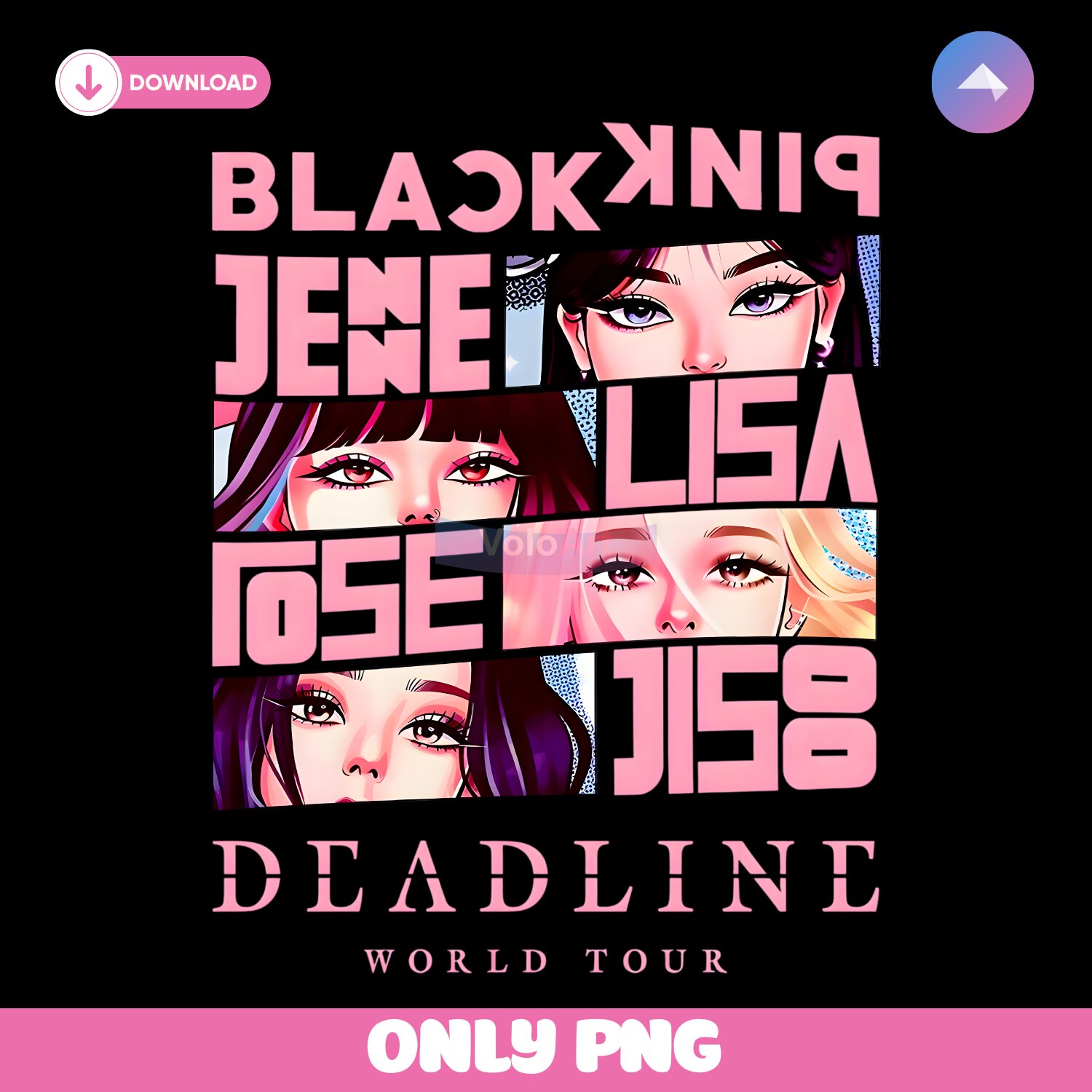 Blackpink Born Pink Deadline World Tour Anime Eyes PNG