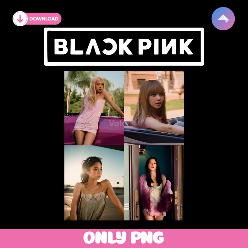 Blackpink Photo Collage Retro Vibe Kpop Fan Art PNG