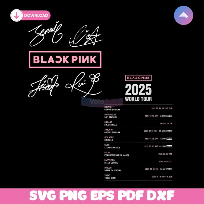 Blackpink World Tour 2025 Schedule Signature PNG