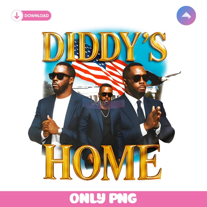 Diddy Home American Flag Rap Design PNG