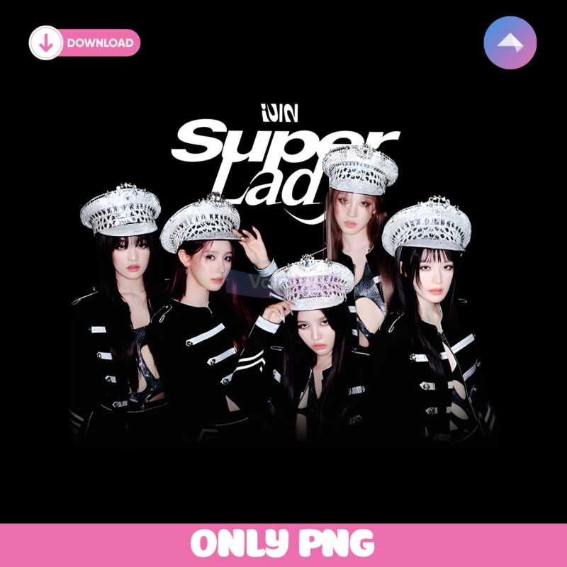 I Dle Super Lady Kpop Group Photo Black Outfit PNG