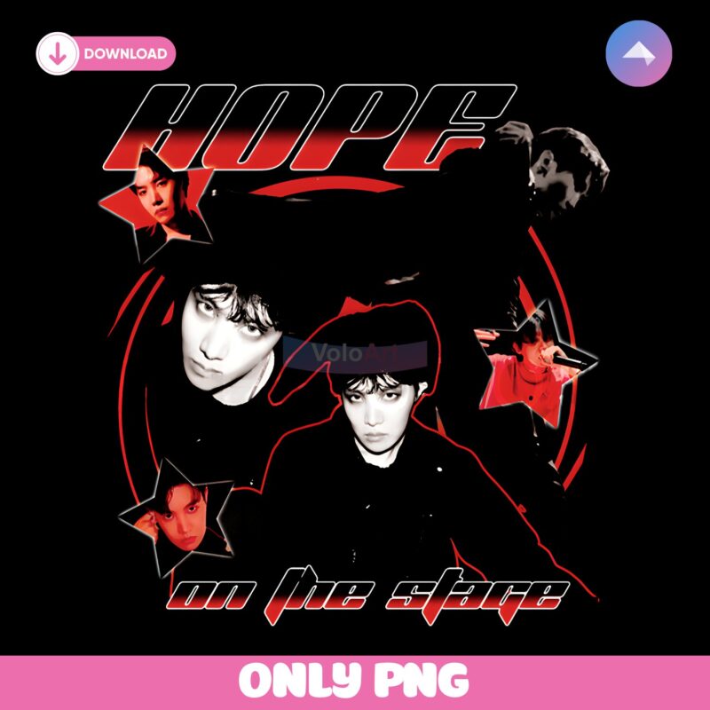 J Hope Bts On The Stage Retro Graphic PNG