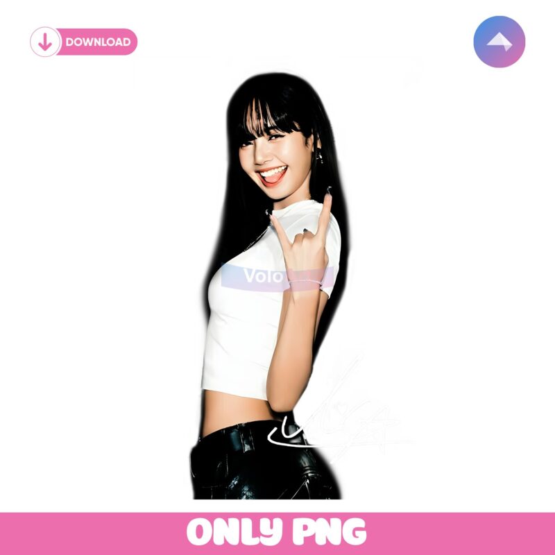 Lisa White Crop Pose Black Fan Concert Tour Signature PNG