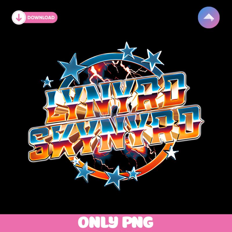 Lynyrd Skynyrd Chrome Lightning Stars PNG