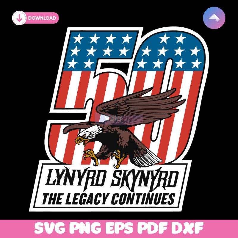 Lynyrd Skynyrd Eagle American Flag Legacy Tour 50Th Anniversary SVG
