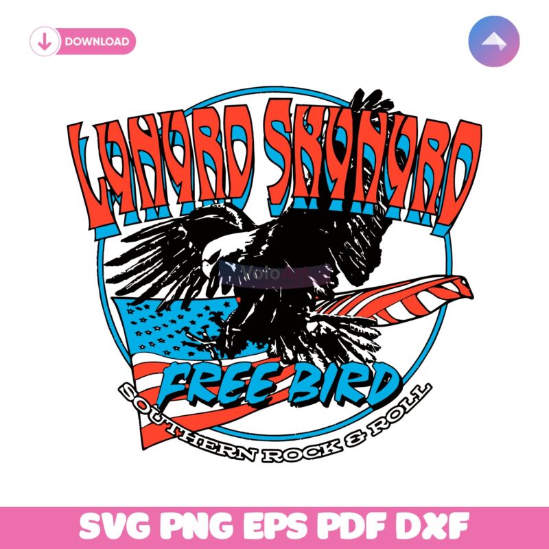 Lynyrd Skynyrd Free Bird Eagle American Flag Southern Rock Roll SVG