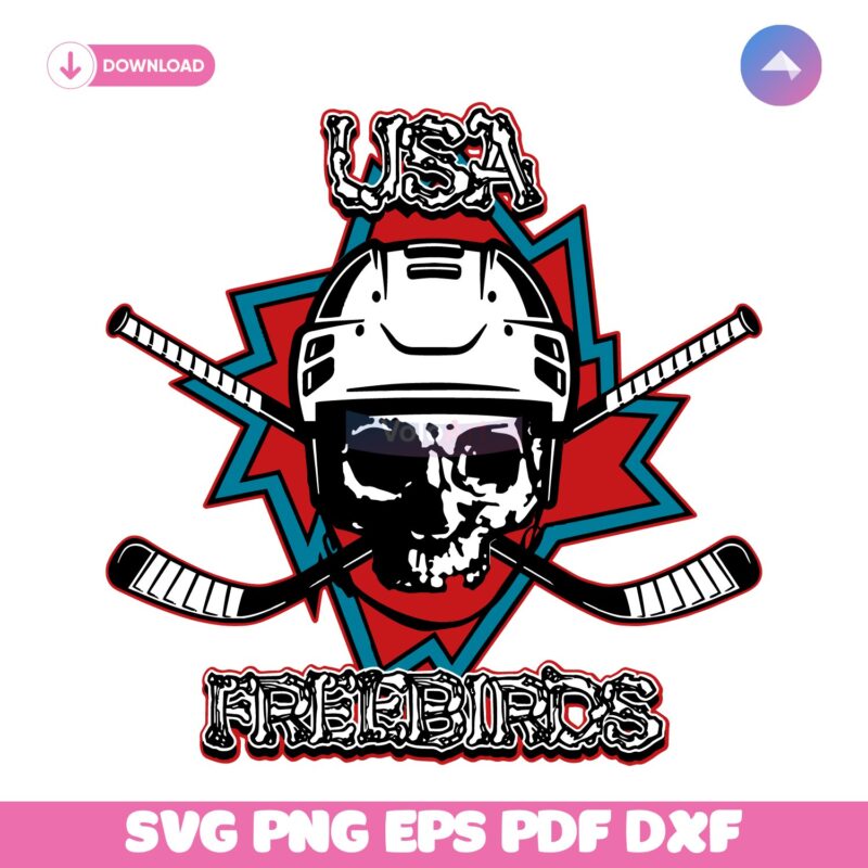 Lynyrd Skynyrd Usa Freebirds Patriotic Skull Hockey Fan SVG