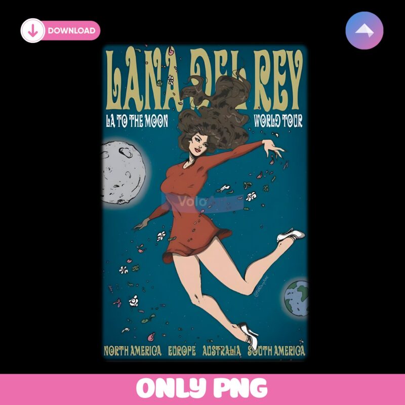 Retro Lana Del Rey La To The Moon World Tour PNG