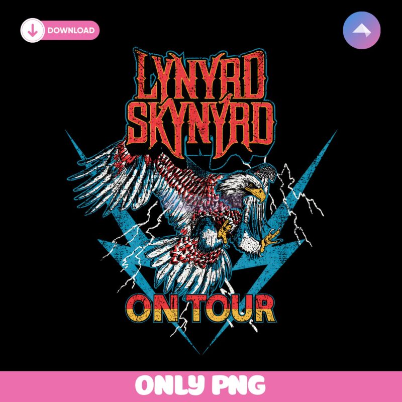 Retro Vintage Lynyrd Skynyrd Flying Eagle Lightning Tour On Stage PNG