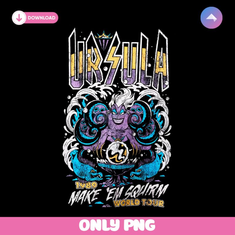 Ursula Rock Band Style Make Em Scream World Tour Villain Graphic PNG
