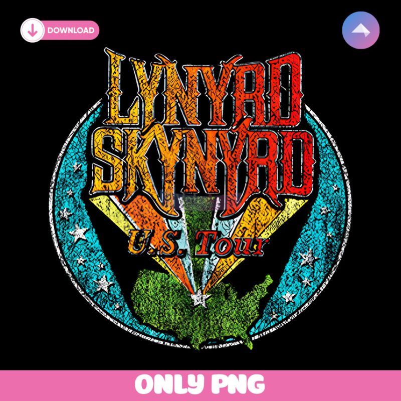 Vintage Rock Band Lynyrd Skynyrd Us Tour Map Eagle PNG