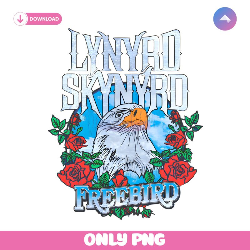 Vintage Rock Lynyrd Skynyrd Freebird Eagle Roses PNG