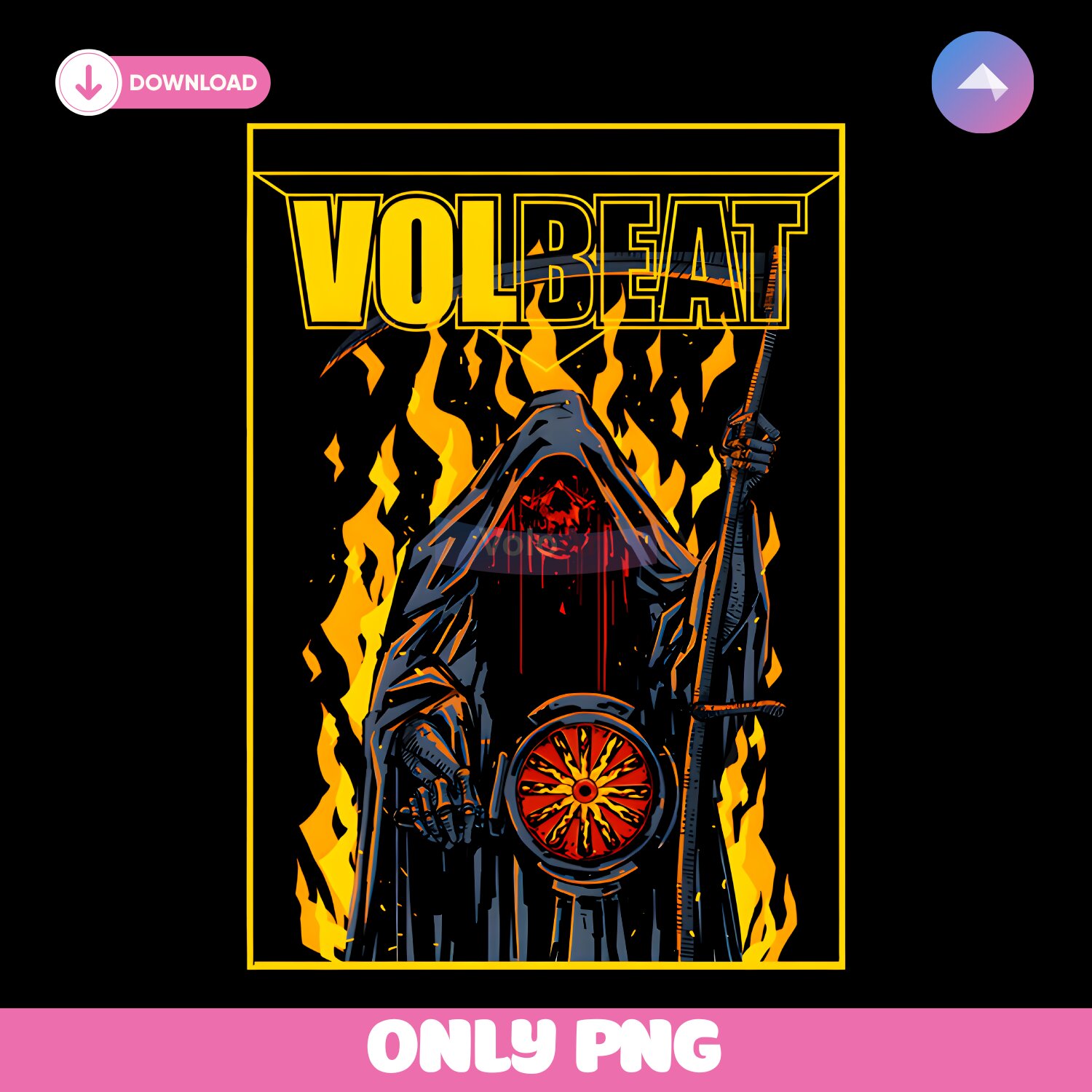Volbeat Flame Reaper Metal Band PNG